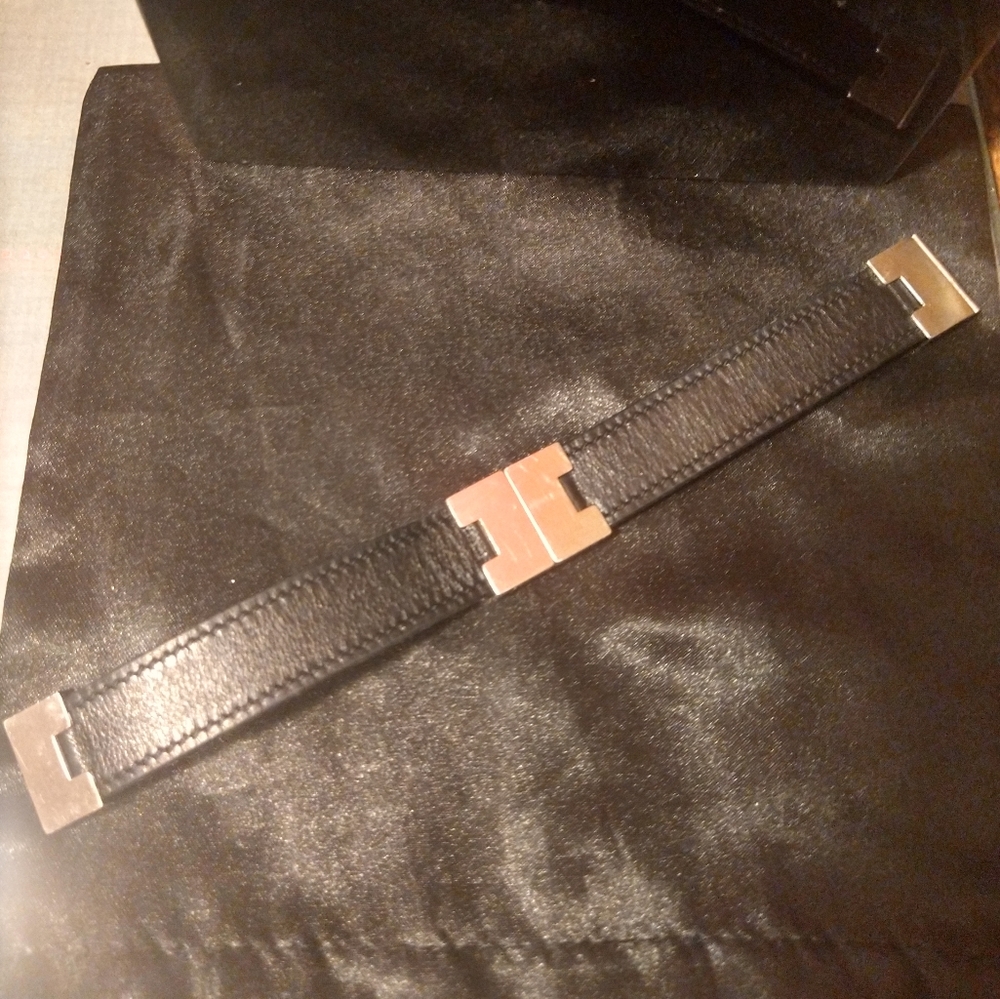 Vintage Hermes reversible leather slide bracelet - Picture 7 of 10